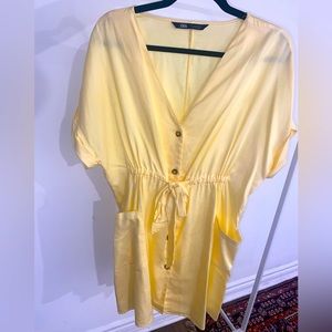 Zara yellow pocket dress